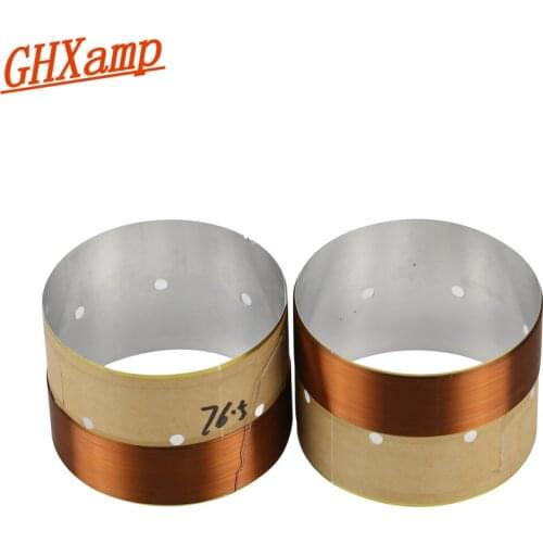 GHXAMP 76.5MM BASS Voice coil 8OHM White Aluminum Sound Air Outlet Hole For 10-18 inch SubWoofer Speaker repairss DIY 1Pairs