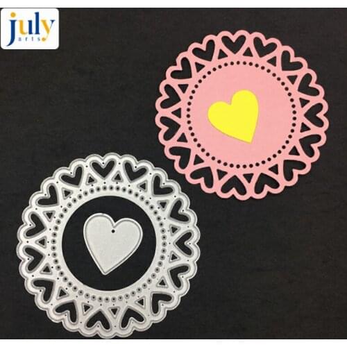 Julyarts Lace Heart Wreath Metal Cutting Dies Craft Die Scrapbooking Dies Cut Stamps Decor Embossing Stencils Cards Making