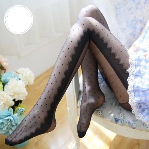 1 PC Sexy Women Tights Spring Summer Stocking for Ladies Eyelash Dot Design Pantyhose for Girls Japanese and Korean Style