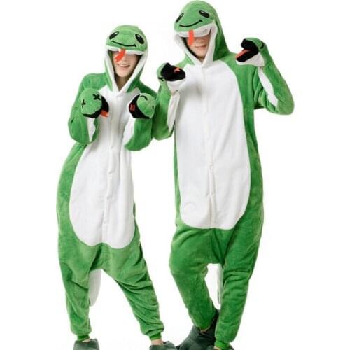 Mens Ladies Green Snake Cartoon Adult Animal Onesies Onsie Pyjamas Pajamas Jumpsuits C011 S/M/L/XL
