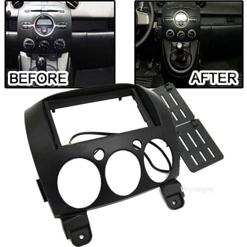 Wooeight 2 Din Car Radio Refitting Frame Stereo Stereo Fascia Dash Panel Kits fit for Mazda 2 M2/Demio 2007-2011 2012 2013 2014