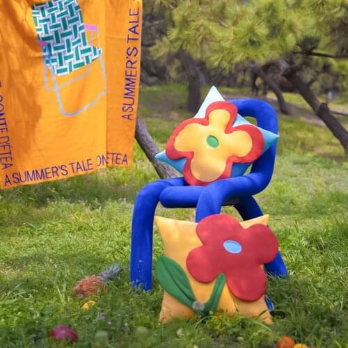 Colorful Pillow Case 3D Flower Decorative Pillowcase Nordic Floral Cushion Cover Home Office Aesthetic Room Decor 40x40cm