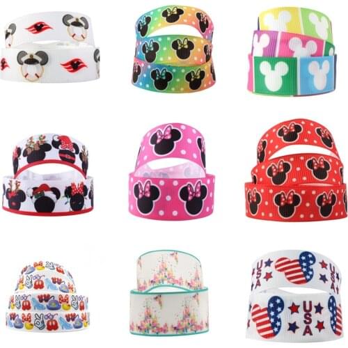 5 Yards Multi Size Cartoon Printed Grosgrain Ribbon For Gift Wrapping DIY Sewing Art Sewing Bow-knot Crafts Home Packing