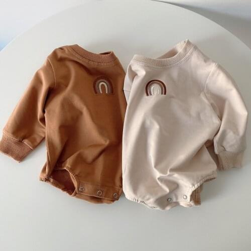 Cute Lovely Baby Clothing Spring Autumn Newborn Baby Boys Girls Clothes Baby Rainbow Bodysuit Cotton Long Sleeve Baby Jumpsuit