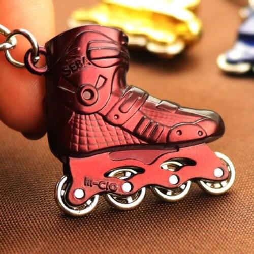 Mini Roller Skates Key Chain Single Row Roller Skating Key Chain Key Ring Key Bag Holder Pendant Personality Small Jewelry