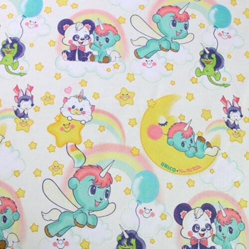 Cartoon Lovely Unicorn Cotton Fabric for Kids Clothes Sewing Quilting Fabrics Needlework Material DIY Handmade