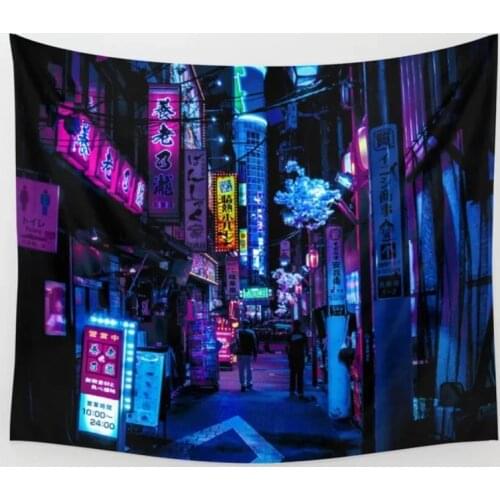 Tokyos Blade Runner Vibes Wall Tapestry Wall Hanging Wall Art Coverlet Bedding Blanket Sheet Throw Furniture Yoga Mat