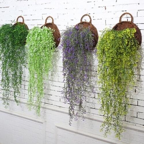 1pc 80 cm Home Artificial Rattans Decorative Flowers DIY Wall Mounted Plant Plastic Wicke Plant Wedding Vine Fake Greenery