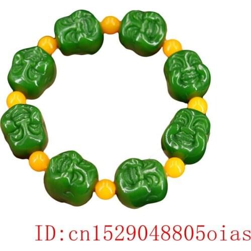 Jade mMaitreya Bracelet Charm Jewellery Fashion Gifts Jadeite Natural Green Beads Amulet Bangle