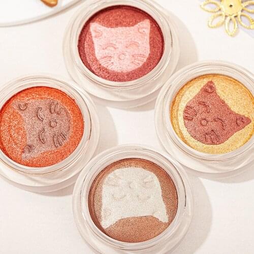 NEW 2 Colors Shimmer Pearly Shiny Glow Eyeshadow Creativity Cat Style Waterproof Long-lasting Cosmetic Small And Portable TSLM1