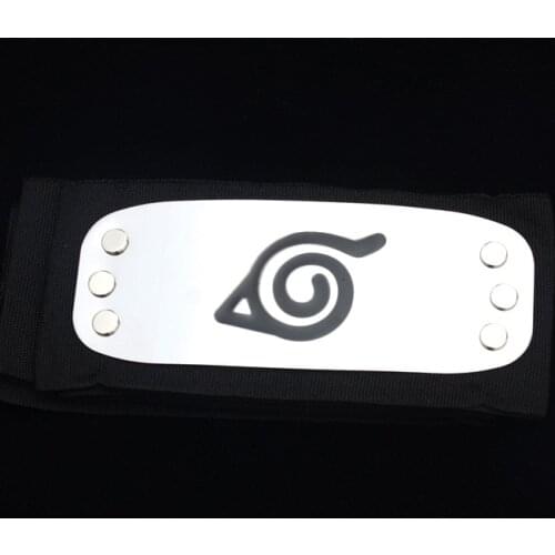 New Anime Hatake Kakashi Konoha Symbol Headband Cosplay Props Ninja Headwear Wristband Metal Armband Toy Accessories