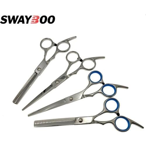 Swayboo 6inch Stainless Steel Blade Hairdressing Hair Scissors Sliver Haircut Cut Daily Hair Clipper Shearing Tooth Scissors