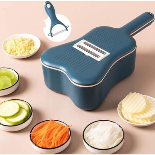 Ood Dicer Veggie Slicer Cutter Cheese Grater With 6 Multi-Functional Interchangeable Blades
