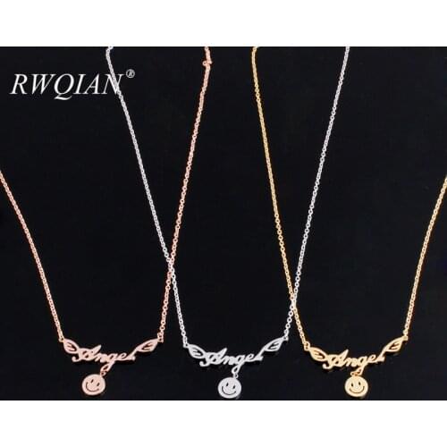 Wing Pendant Custom Name Necklace Personalized Stainless Steel Gold Chain Necklaces for Women Charm Choker 2020 Fashion Jewelry