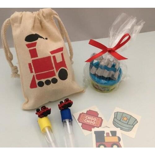 Custom train boy birthday Candy Lollipop toy packets baby shower goodie favor muslim bags baptism wedding Hangover jewelry Kit