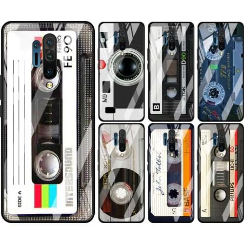 Tempered Glass Hot New Shell Luxury Cover Classical Cassette Tape For Oneplus 7 7T 8 Z 8 8T 9 9R Nord PRO 5G Phone Case