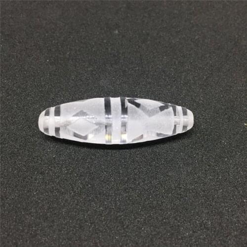 Rare Special Pattern Natural Quartz Crystal Stone 12mm*38mm Tibetan Beads Pendant Powerful Amulet DIY Pendant Bracelet