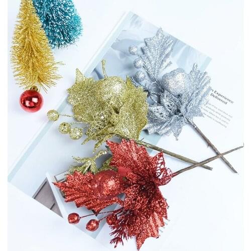 Christmas Decoration Artificial Plant Cherry Berry Fake Flower Branches For Tree Ornament DIY Wedding Birthday Decor