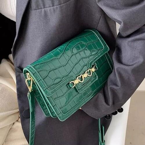 Crocodile pattern Square Crossbody bag 2021 New High-quality PU Leather Womens Designer Handbag Small Shoulder Messenger Bag