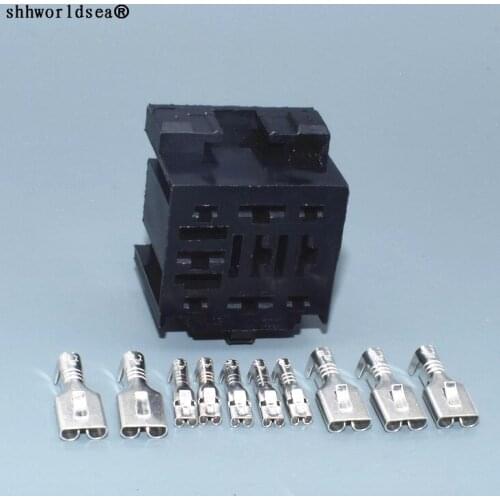 Shhworldsea 9pin 2.8mm 6.3mm auto electric motorcycle wiring harness cable connectors 161937501B