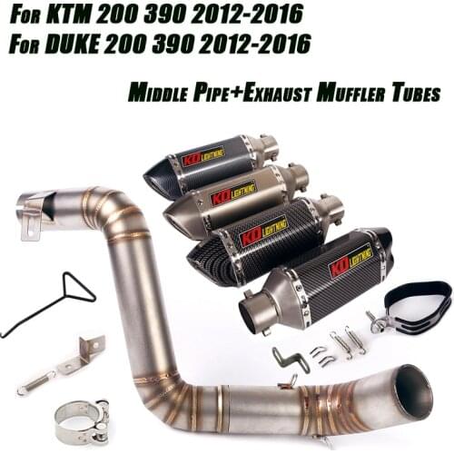 Motorcycle Middle Link Pipe With Tail 51mm Exhaust Silencer Tubes DB Killer System for DUKE390 200 2012 2013 2014 2015 2016