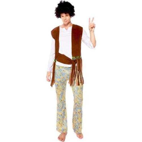Halloween Adult Cosplay Hip-hop Couple Costume Retro Vest Hawaiian Dance Performance Costume