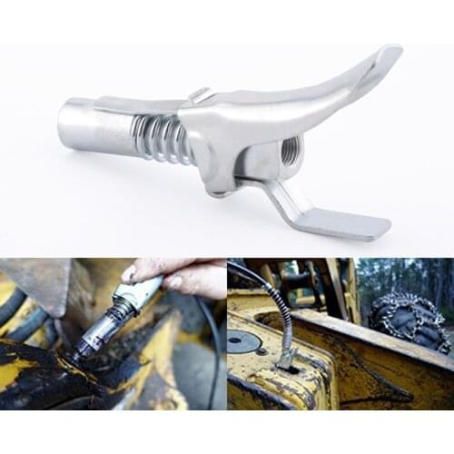 SPEEDWOW Heavy-Duty Quick Release Grease Gun Coupler Onto Zerk Fittings Lubricating Oil Gun Nozzle Grease Mouth