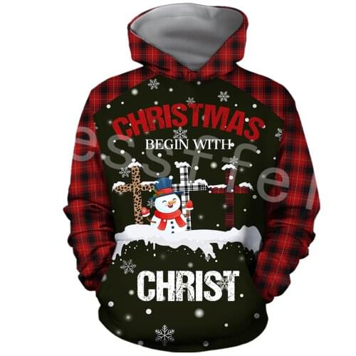 Tessffel Merry Christmas Santa Claus 3D Printed Hoodies Sweatshirts Zip Hooded For Men And Women Casual Streetwear Style-C43