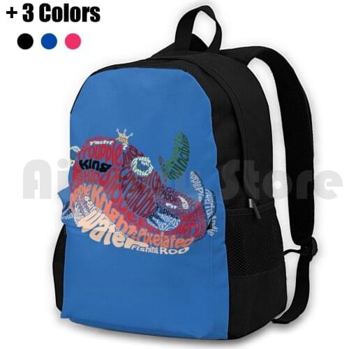 Troupple King Typography Outdoor Hiking Backpack Riding Climbing Sports Bag Troupple King Troupple Fish Typography Shovel