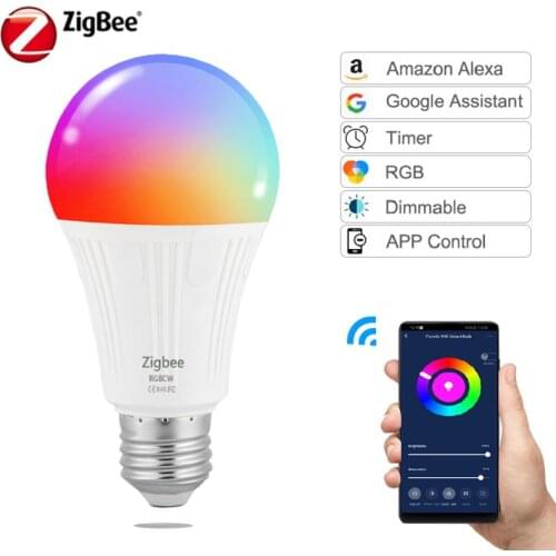 E27 B22 LED Smart Light Bulb For Zigbee Smart Home 7w RGBCW Dimming Color Light For Tuya Smart Life Smartthings With Alexa