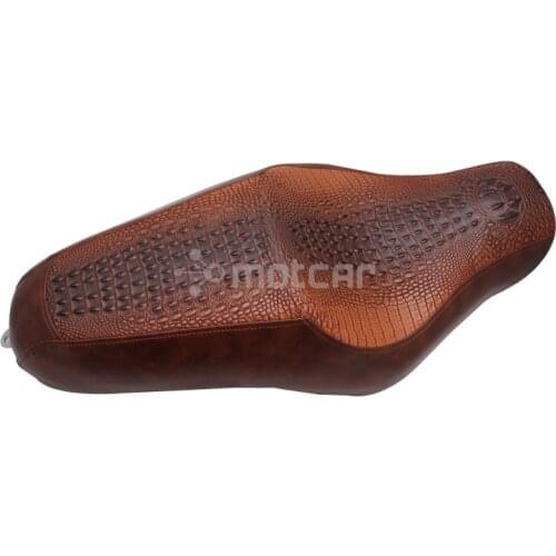 Vintage Motorcycle Driver& Rear Passenger Crocodile PU Leather Two Up Seat Cover for Harley Sportster XL883 1200 48 Seat Cushion