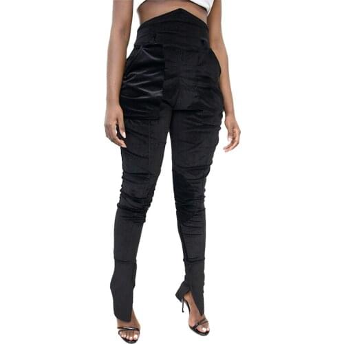 XLLAIS Thick Suede Winter Pants Women Sexy Pocket Fashion Trousers Cute Tight Bodycon Slim Clothes Ladies Good Quality