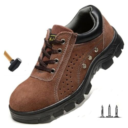 Unisex Spring Work Safety Shoes Men Breathable Non-slip Wear-resistant Work Boots Construction Non-slip Steel Toe Safety Boots