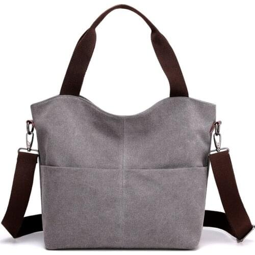 Ladies Canvas Handbag Shoulder Bag Women Vintage Hobo Handle Shopping Crossbody Bag Tote Casual Beach Multifunction School Bags