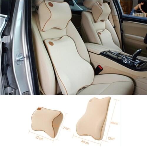 1 Set Seat Supports Lumbar Advanced Headrest Car Lumbar Cushion With Memory Foam Neck Pillow Car Head Pillow Foam Car Lumbar