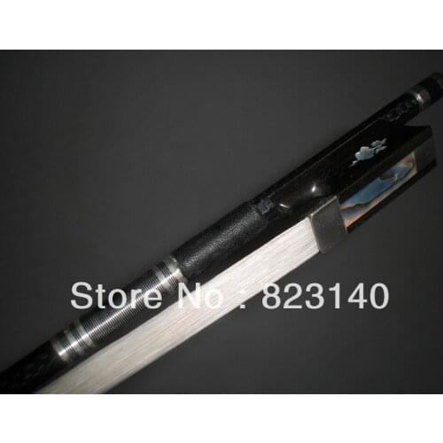 1 PCs Nice 4/4 Strong Carbon Fiber Bow with Flower inlay White mogolia bow hair 2006