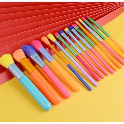 10Pieces/15pcs Makeup Brushes Professional Powder Foundation Eyeshadow Make Up Brush Set Synthetic Hair Colourful Makeup Brushes