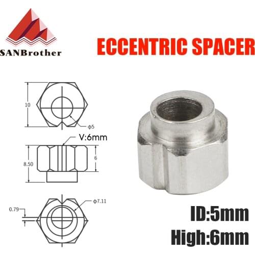 10pcs 6mm Eccentric Spacer apply V-Slot rail V-Wheels for Reprap 3D printer OX/Shapeoko CNC DIY parts print printed