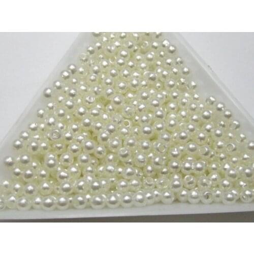 2000 pcs White Imitation Pearl 3mm Seed Beads Ivory Faux Pearl Round Beads