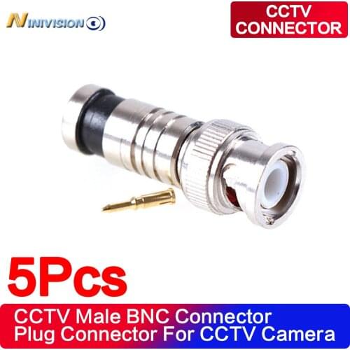 2017.Hot sale,new arrival ,5Pcs/lot BNC Connector BNC To RG59 Male Comprassion Coax Connector ,free shipping