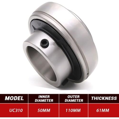 3pcs Outer Wire Bearing UC310 Mental Pillow Block Bearing UC310 50mm*110mm*61mm Steel Bearings High Quality