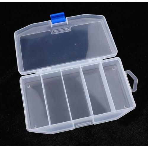 5 Compartments Boxes Suits for Fishing Lures Hooks Accessories & Small Jewelries/Buttons Waterproof Plastic Storage Cases