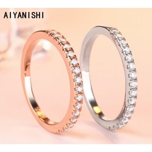 AIYANISHI 925 sterling silver new woman jewelry ring blue single row of sona diamond hand wholesale joint ring jewelry wholesale