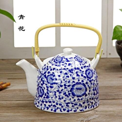 Jingdezhen Ceramic beam tea set large capacity teapot blue and white single water cooler