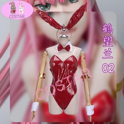 COSTAR Anime DARLING In The FRANXX Zero Two Bunny Girl Bikini Bodysuit Pu Cosplay Costume Sexy Women Suit