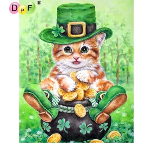 DPF Diamond Mosaic Embroidery hat Cats Diamond Painting Cross Stitch Square full dill Needlework Sets Unfinished Decor picture