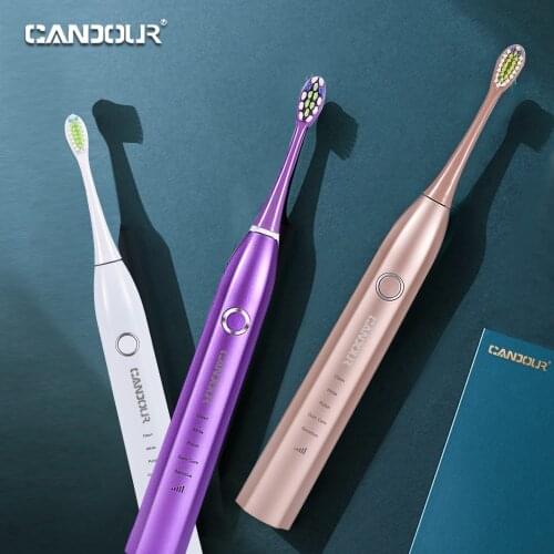 CANDOUR CD5168 Sonic electric toothbrush Rechargeable Automatic Toothbrush Rechargeable with 16pcs Replacement Brush Head
