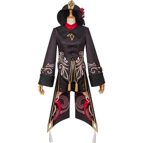 Game Genshin Impact Hu Tao Cosplay Costume Anime Outfits Dress Halloween Carnival Women Girl Uniforms Full Set