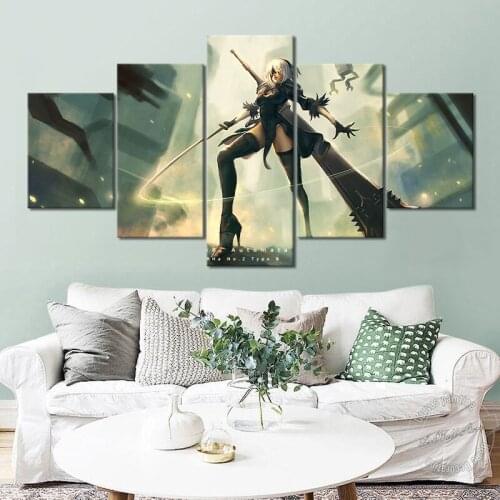 Game Poster HD Wallpaper Room Decor Nier:Automata Oil Painting on Canvas Wall Stickers Game Painting Wall Paints Wall Art Murals