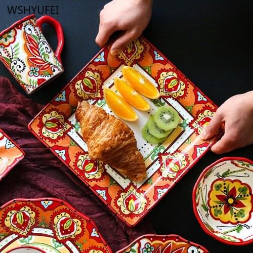 1pcs Ceramic Fruit Plate Saucer Dessert Dinner Plate Dessert Dish Bowl Tableware Set Wedding Festival Kitchen Supplies Beautiful